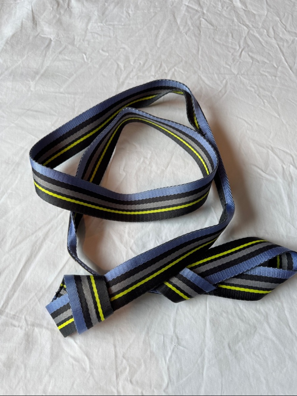 lululemon athletica Navy, Gray & Yellow Striped Grommet Yoga Mat Strap